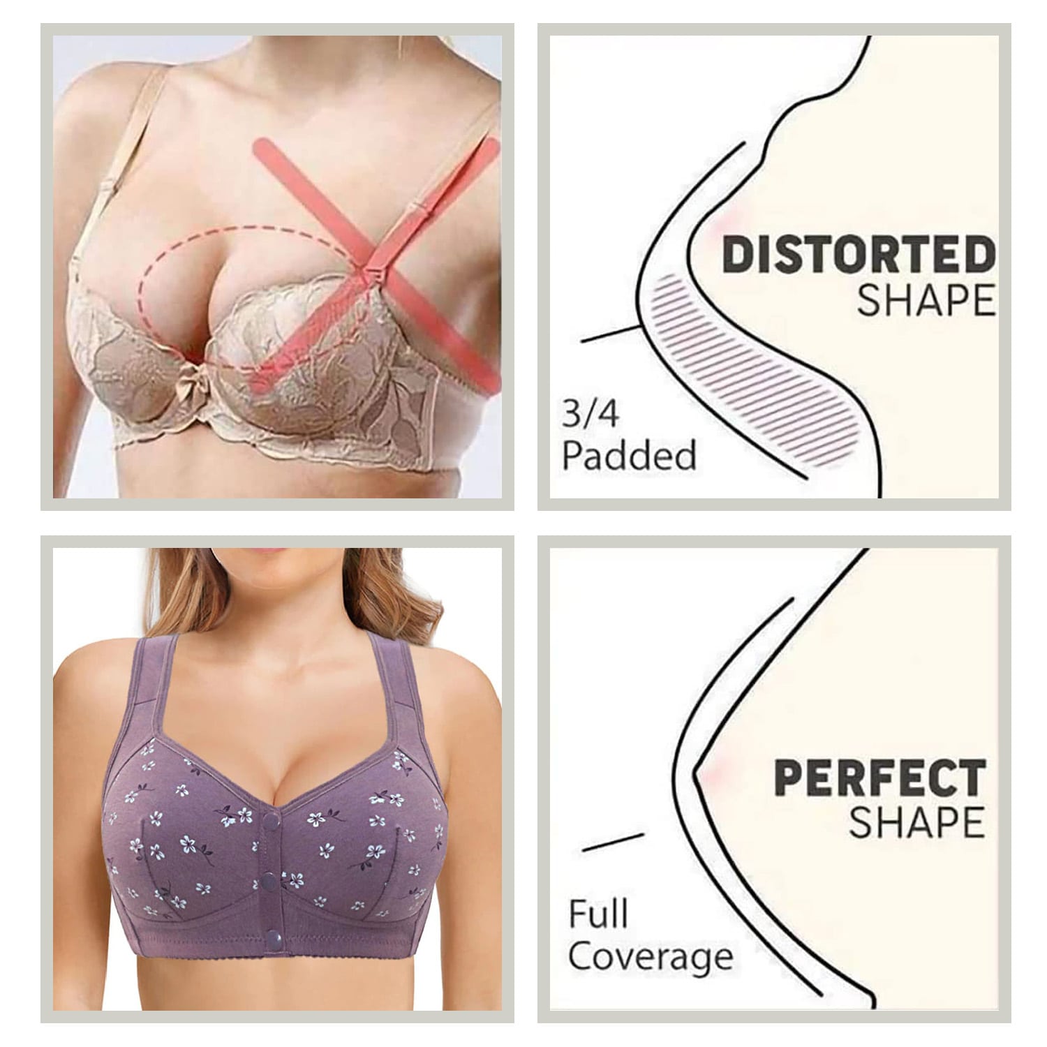Daisy Comfort Bra – Pack of 3 (Front Button Edition)