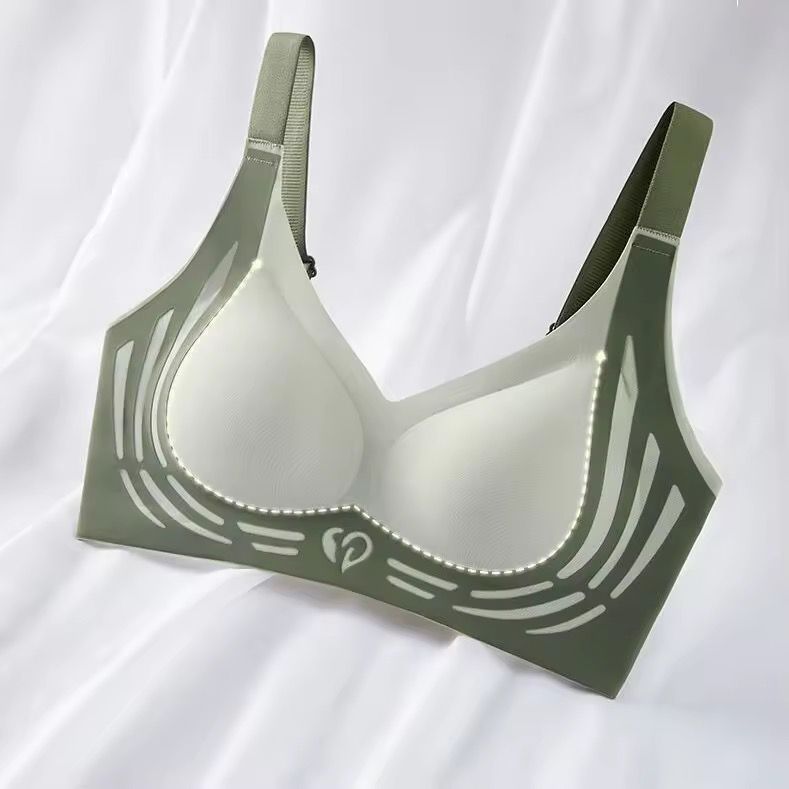 Green bra on a white background